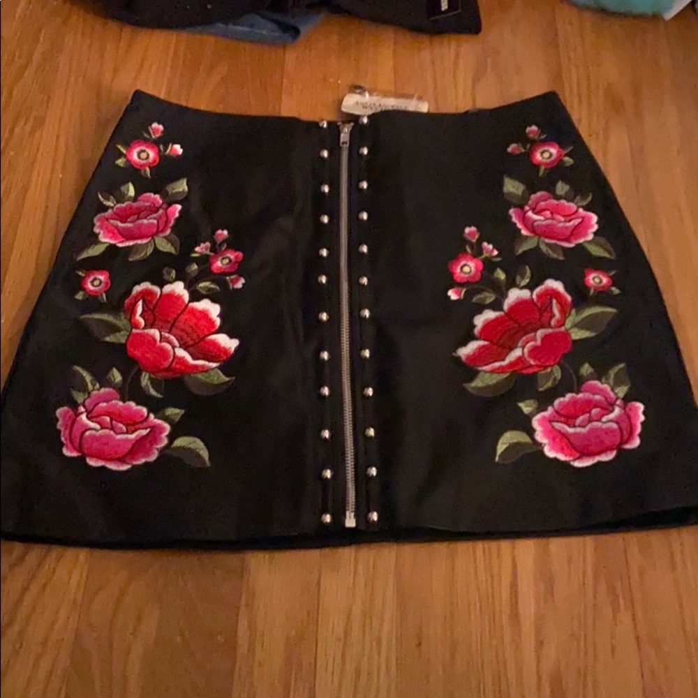 Faux Leather Studded Mini Skirt